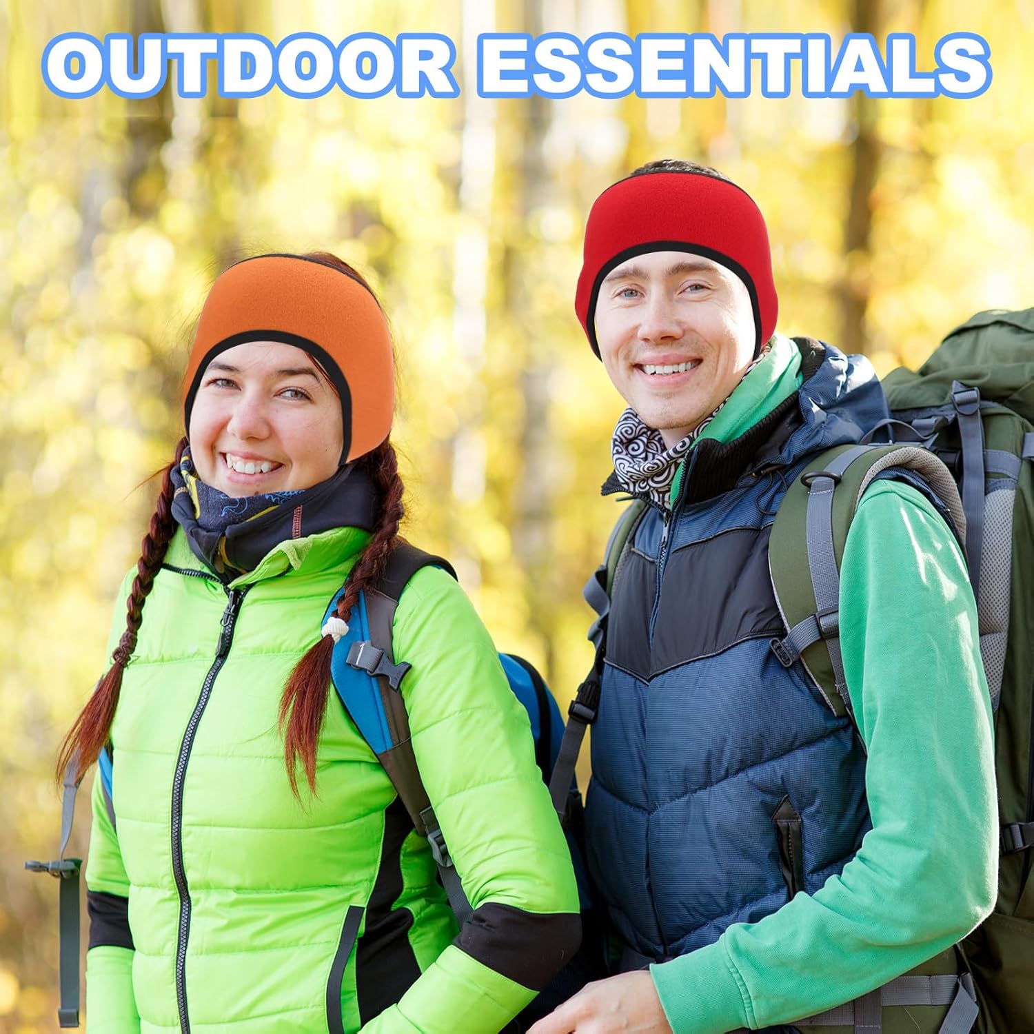 Ear Warmer Headband, Winter Stretchy Running Sweatband Outdoor Essential for Jogging Blue - V1259-DP01-A-5180