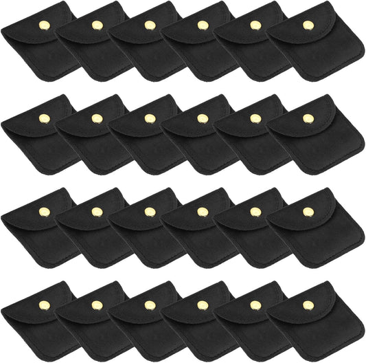 3x3 Inch Velvet Jewelry Pouches, 24 Pcs Packaging Gift Bags with Snap Button for Bracelet Necklace Rings V1259-DP01-A-5181