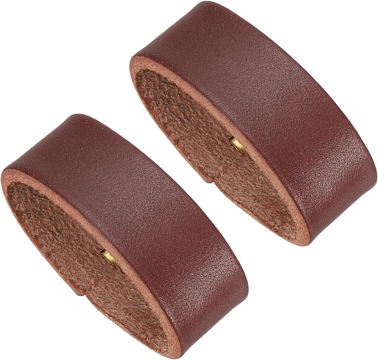 Leather Loop Keeper, Loops Belt Keeper Retainer Straps Replacement, Reddish Brown 1.5"/1.6" V1259-DP01-A-5188