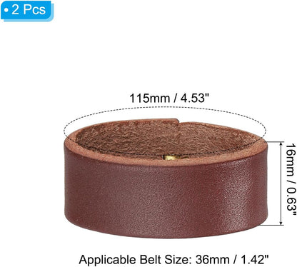 Leather Loop Keeper, Loops Belt Keeper Retainer Straps Replacement, Reddish Brown 1.5"/1.6" V1259-DP01-A-5188