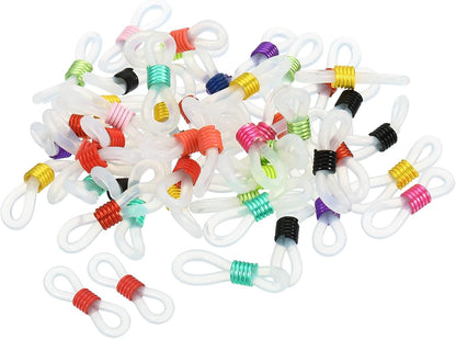 Eyeglass Chain Connector, 50 Pack Adjustable Anti Slip Silicone Rubber Strap Holder End Loop for Women Men V1259-DP01-A-5191