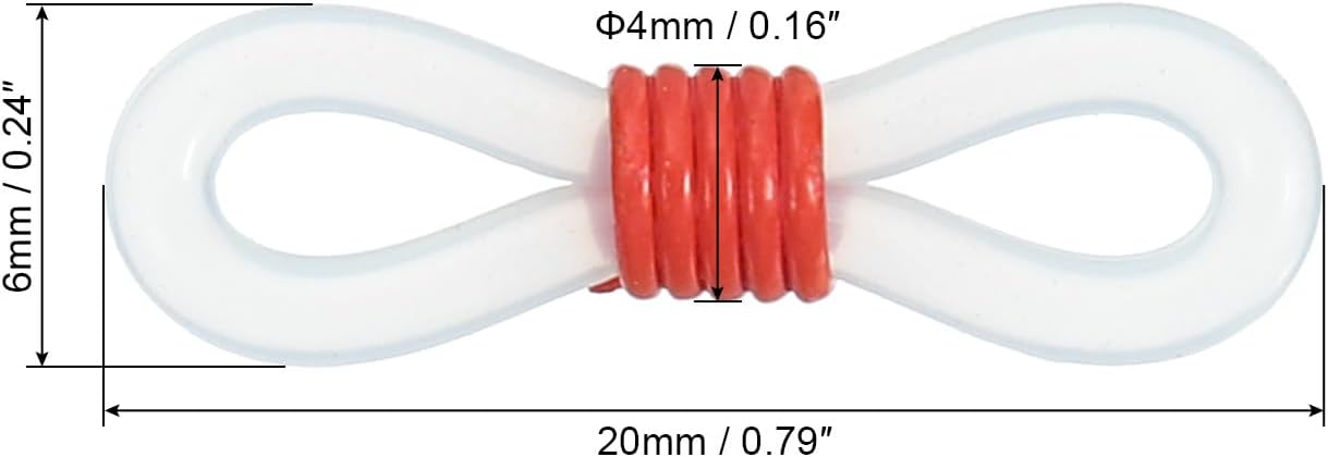 Eyeglass Chain Connector, 50 Pack Adjustable Anti Slip Silicone Rubber Strap Holder End Loop for Women Men V1259-DP01-A-5191