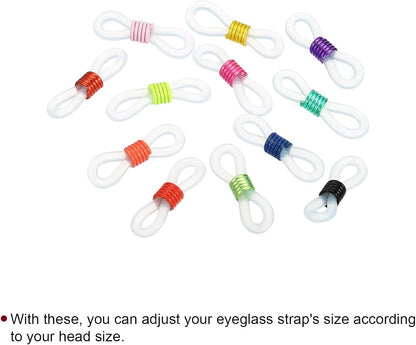 Eyeglass Chain Connector, 50 Pack Adjustable Anti Slip Silicone Rubber Strap Holder End Loop for Women Men V1259-DP01-A-5191