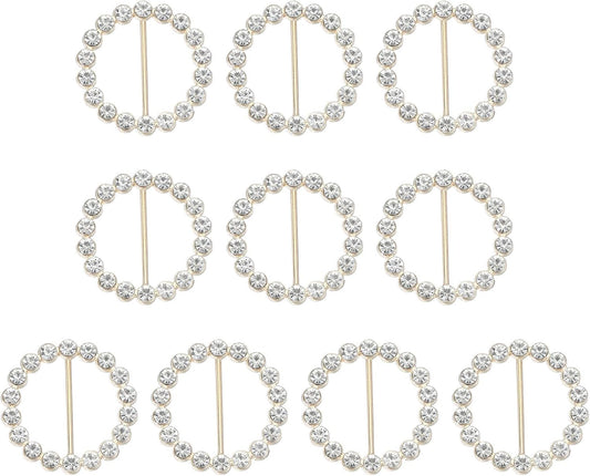 Silk Scarf Ring Clip Bling Rhinestone T-Shirt Clips Tie Waist Knotted Buckle Rings Metal Circle Buckles for V1259-DP01-A-5195