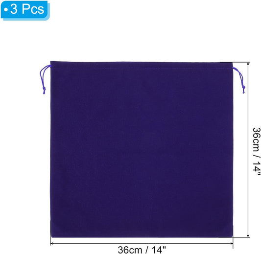 Large Velvet Bags With Drawstrings, 3 Pack 14 x Inch Hair Dryer Bag Treat Dust Hotel Storage for Travel V1259-DP01-A-5196