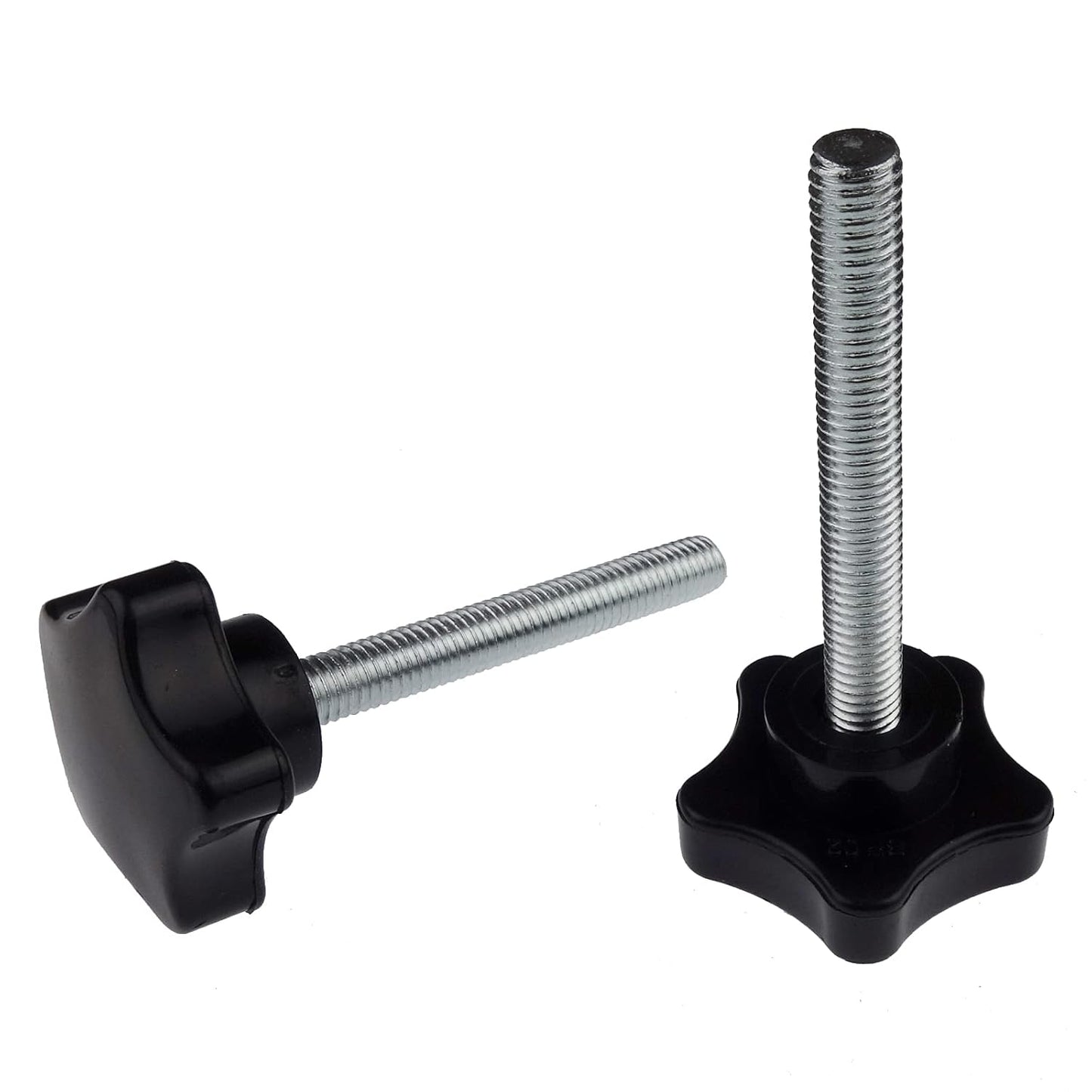 2 Pack M8 x 60mm (5/16" 2-3/8") Thread Replacement Star Hand Knob Tightening Screw V1259-DP01-A-520