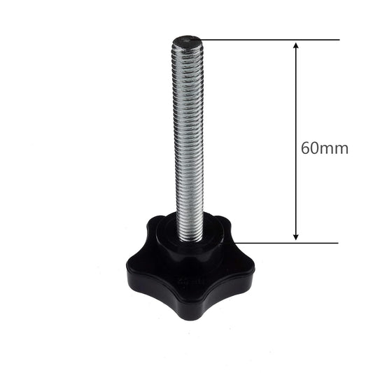 2 Pack M8 x 60mm (5/16" 2-3/8") Thread Replacement Star Hand Knob Tightening Screw V1259-DP01-A-520