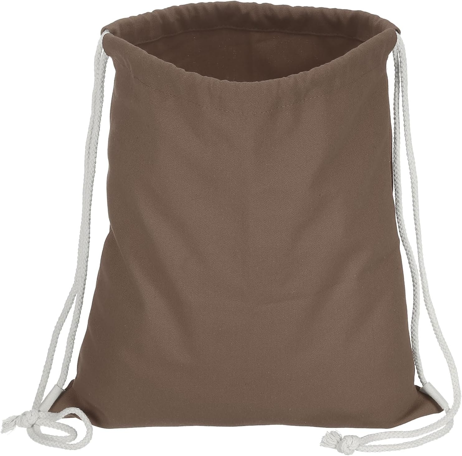 Cotton Drawstring Bags, Backpack Foldable Sports Gym Bags for Women Men Trip, Brown - V1259-DP01-A-5202
