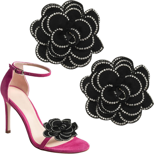 Decorative Shoe Clips, Removable Bow Clip Flower Rhinestone Charms for Women Dress High Heels Accessories V1259-DP01-A-5207