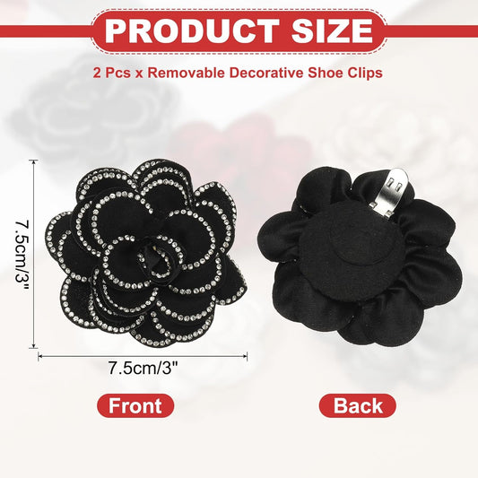 Decorative Shoe Clips, Removable Bow Clip Flower Rhinestone Charms for Women Dress High Heels Accessories V1259-DP01-A-5207