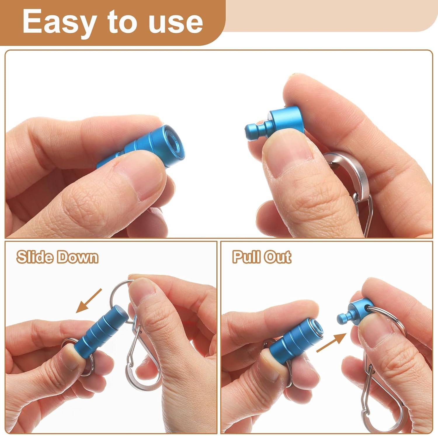 Quick Release Keychain, Detachable Pull Apart Key Rings Clip Spring Split Snap Separate Keychains Lock Holder V1259-DP01-A-5209