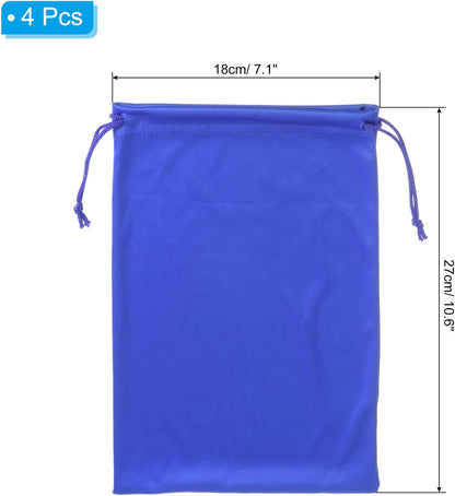 Ski Goggle Bag, Microfiber Snow Goggles Case Cover Soft Storage Sleeve Drawstring Pouch Blue - V1259-DP01-A-5238