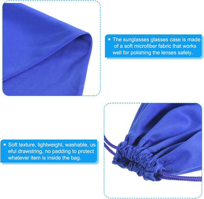 Ski Goggle Bag, Microfiber Snow Goggles Case Cover Soft Storage Sleeve Drawstring Pouch Blue - V1259-DP01-A-5238
