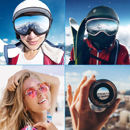 Ski Goggle Bag, Microfiber Snow Goggles Case Cover Soft Storage Sleeve Drawstring Pouch Blue - V1259-DP01-A-5238