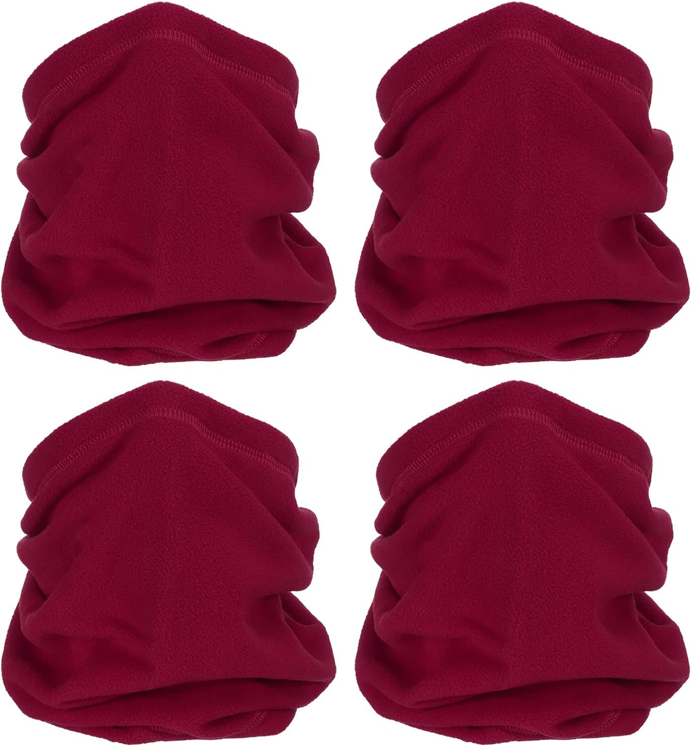Winter Neck Warmer, Drawstring Warm Face Scarf Covering Windproof Gaiter for Men Women Wine Red - V1259-DP01-A-5240