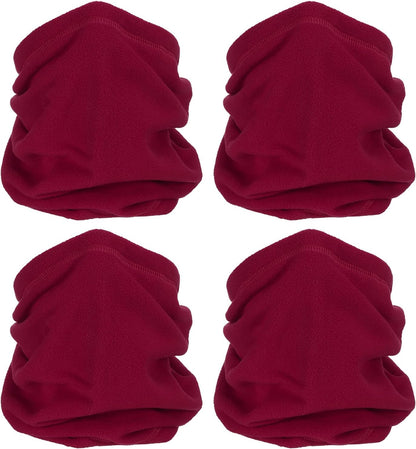 Winter Neck Warmer, Drawstring Warm Face Scarf Covering Windproof Gaiter for Men Women Wine Red - V1259-DP01-A-5240