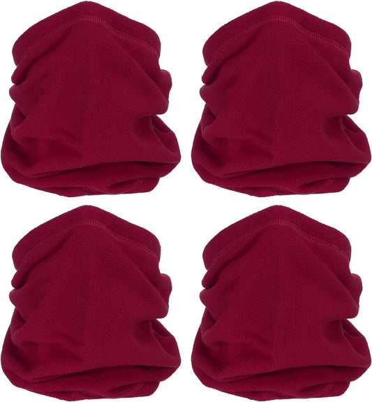 Winter Neck Warmer, Drawstring Warm Face Scarf Covering Windproof Gaiter for Men Women Wine Red - V1259-DP01-A-5240