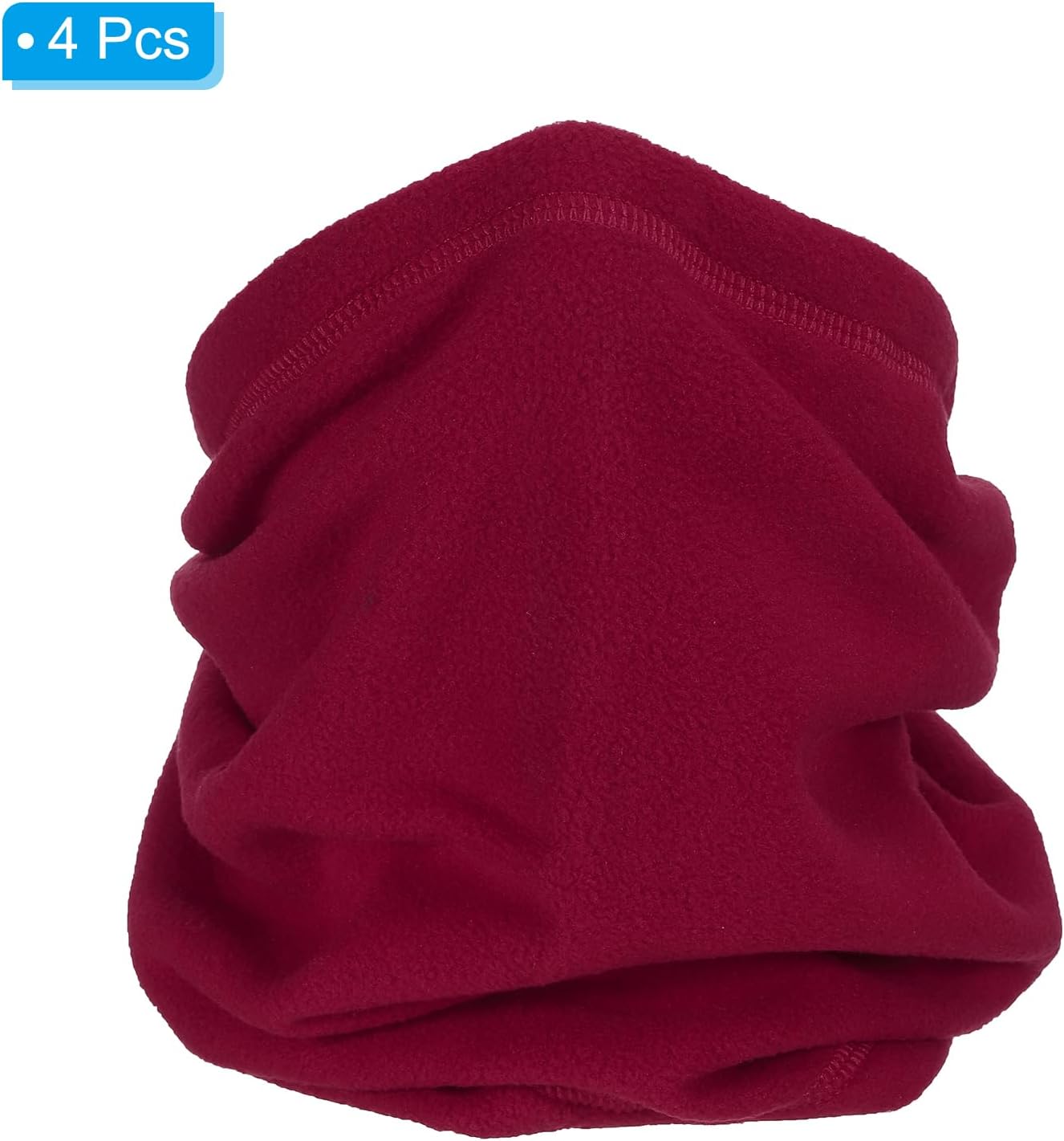 Winter Neck Warmer, Drawstring Warm Face Scarf Covering Windproof Gaiter for Men Women Wine Red - V1259-DP01-A-5240