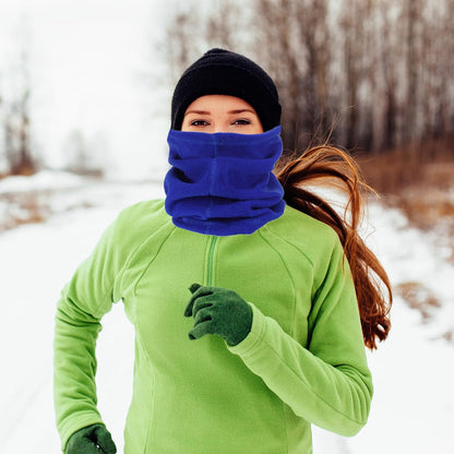 Winter Neck Warmer, Drawstring Warm Face Scarf Covering Windproof Gaiter for Men Women Wine Red - V1259-DP01-A-5240