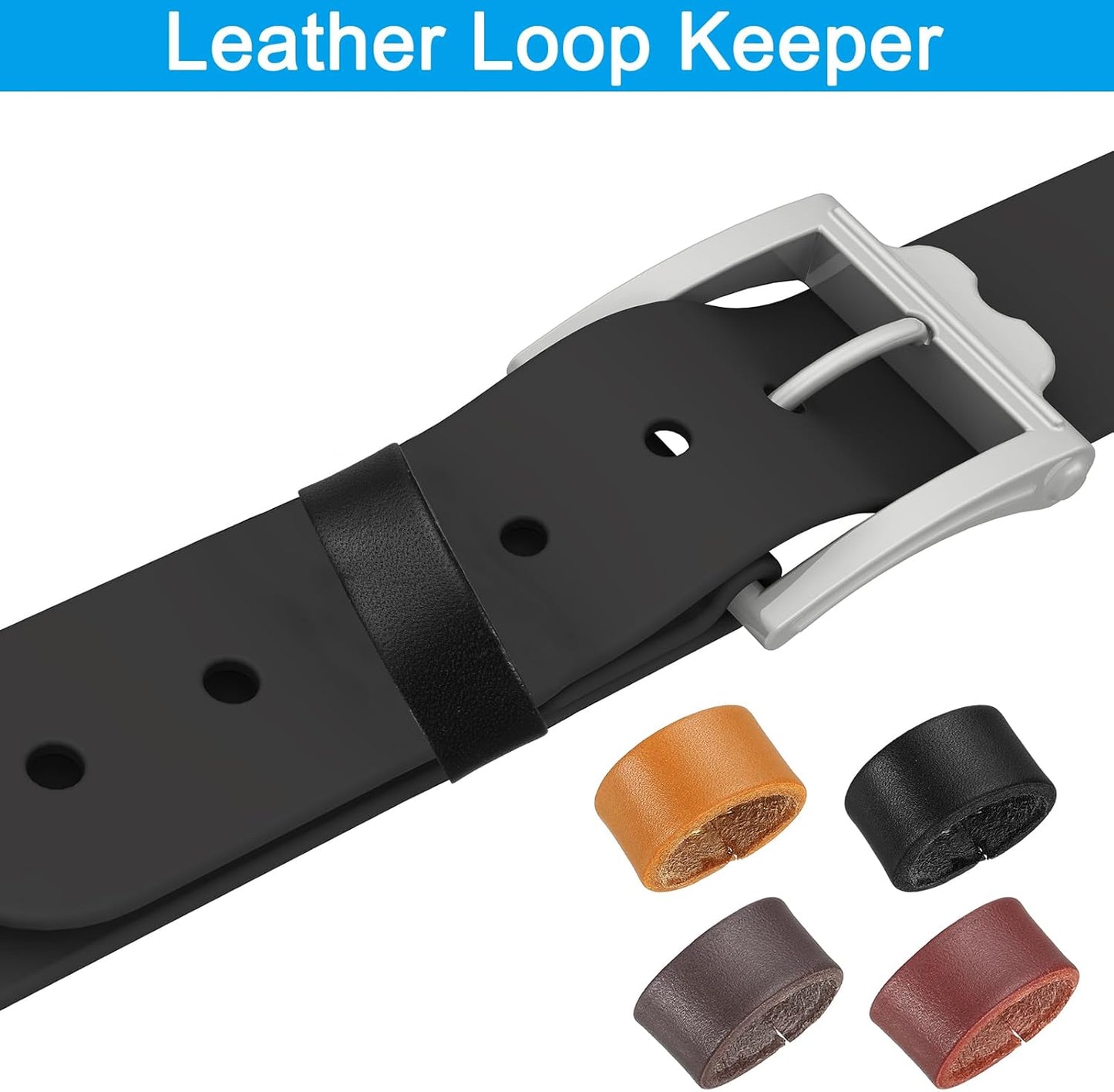 Leather Loop Keeper, Loops Belt Keeper Retainer Straps Replacement Reddish Brown 1.5"/1.6" V1259-DP01-A-5246