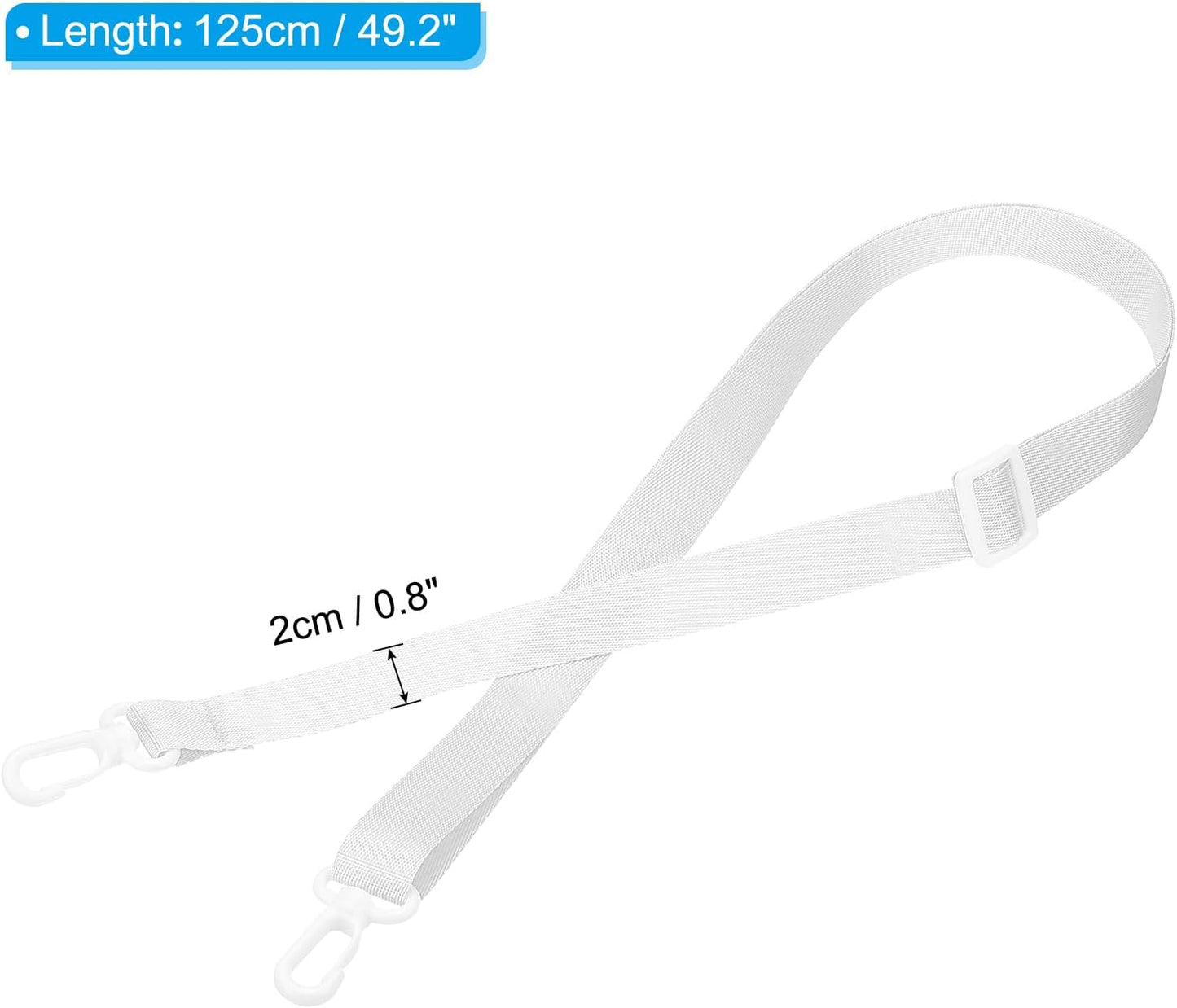 125cm x 2cm Replacement Shoulder Strap, 2 Pack Adjustable Swivel Clips Hook Buckle Slide Crossbody Bag Belt V1259-DP01-A-5251