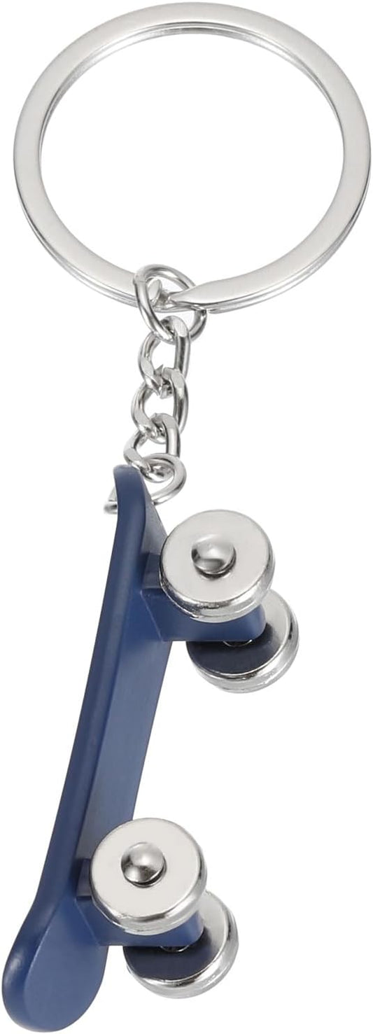 SkateBoard Hoop Keychain, Mini Cute Sports Basketball Key Chain Sport Ball Pendant Ring Bag Blue - V1259-DP01-A-5253