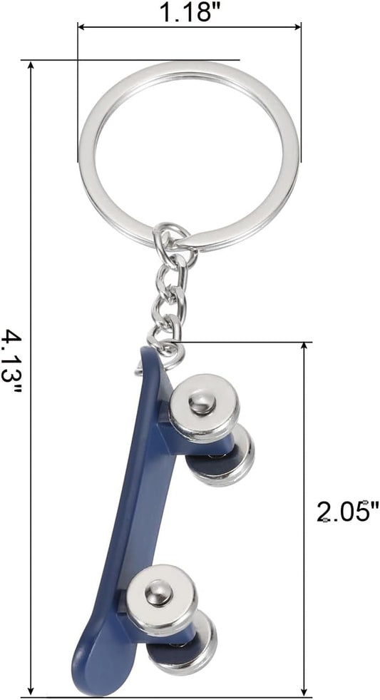 SkateBoard Hoop Keychain, Mini Cute Sports Basketball Key Chain Sport Ball Pendant Ring Bag Blue - V1259-DP01-A-5253