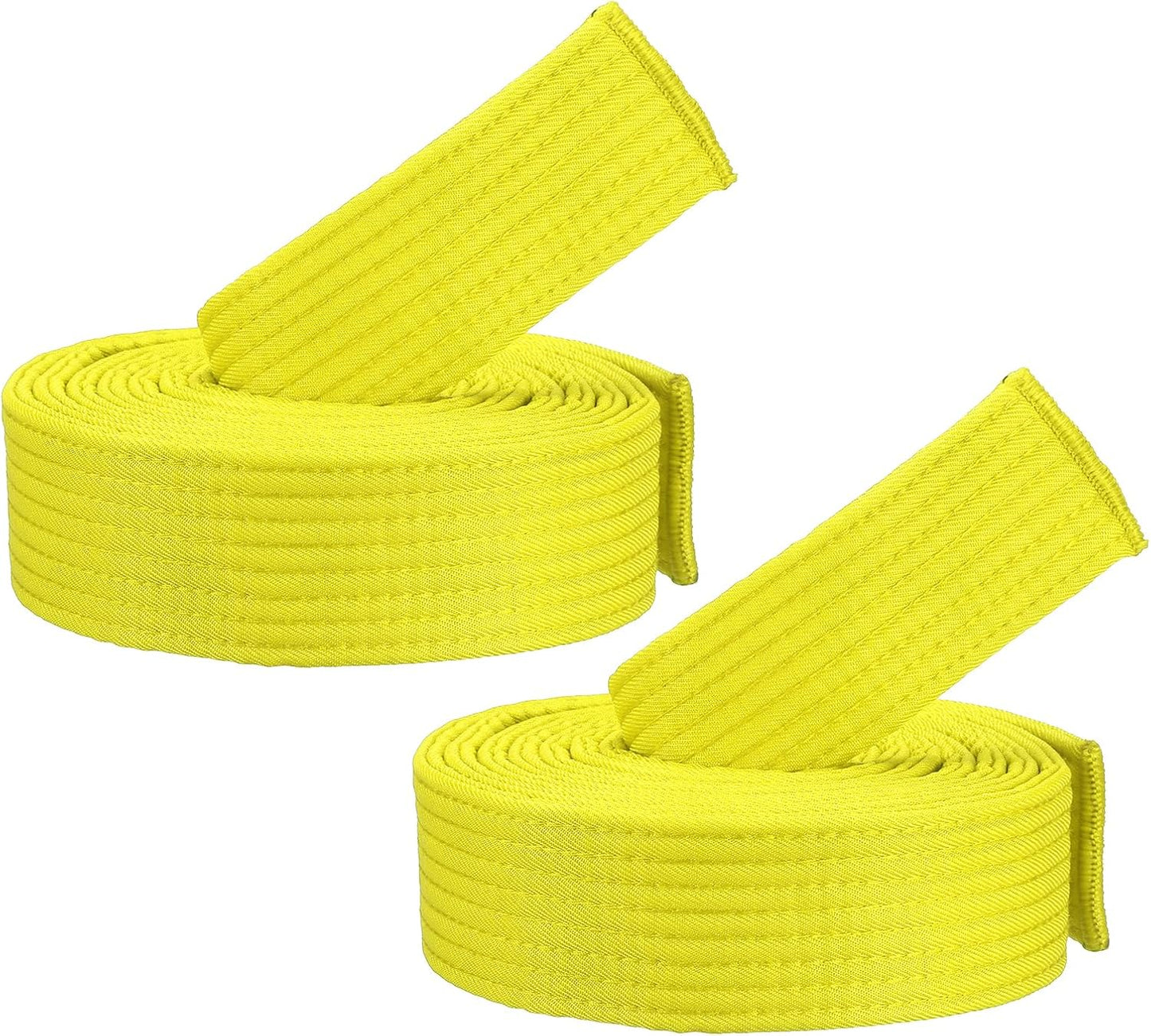 Taekwondo Colored Ranking Belts, Polyester Martial Arts Judo Karate Belt for Coach Teaching Practice Yellow V1259-DP01-A-5260