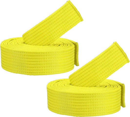 Taekwondo Colored Ranking Belts, Polyester Martial Arts Judo Karate Belt for Coach Teaching Practice Yellow V1259-DP01-A-5260