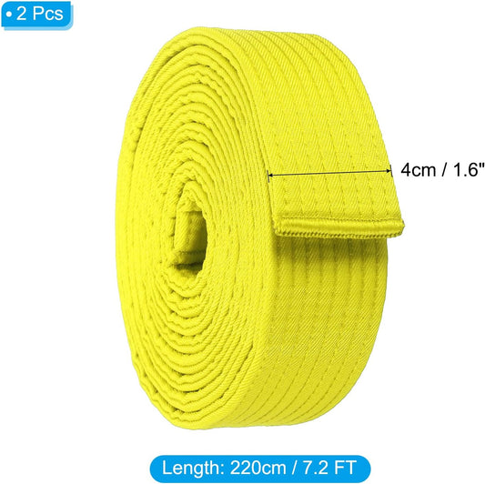 Taekwondo Colored Ranking Belts, Polyester Martial Arts Judo Karate Belt for Coach Teaching Practice Yellow V1259-DP01-A-5260