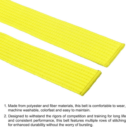 Taekwondo Colored Ranking Belts, Polyester Martial Arts Judo Karate Belt for Coach Teaching Practice Yellow V1259-DP01-A-5260