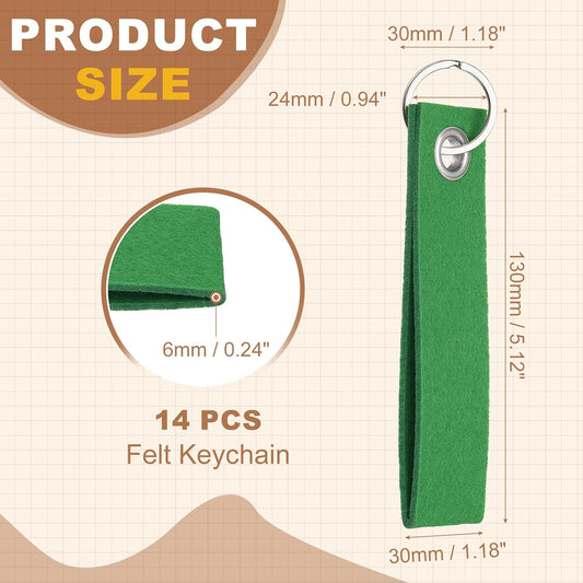 Blank Keychain, DIY Felt Metal Keychain Bag Purse Charm for Car Door Key Chains Crafts Handmade Green - V1259-DP01-A-5261