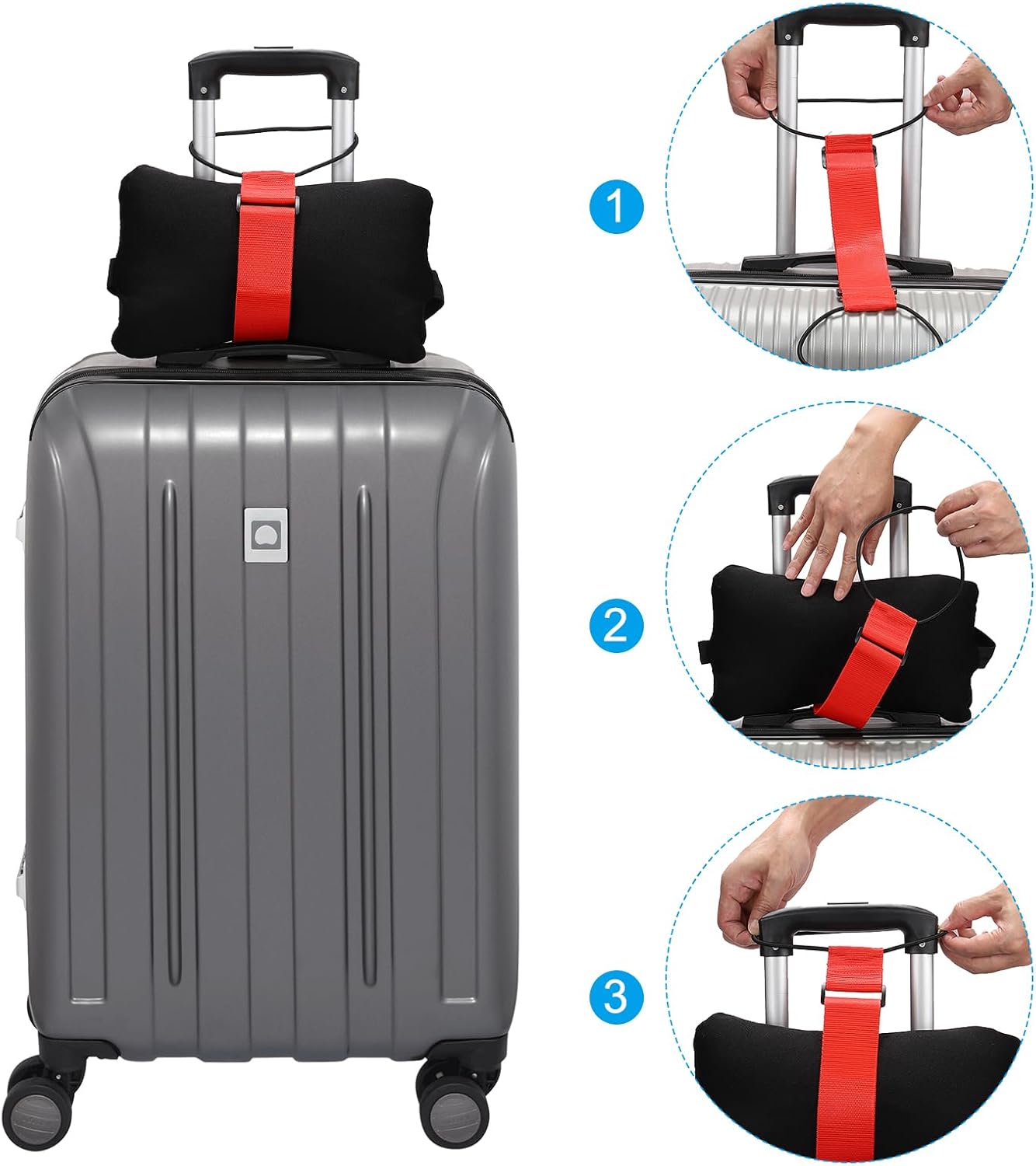 Luggage Straps Bag Bungee, 2 Pcs Suitcase Adjustable Belt for Add a Easy to Travel Elastic Strap Handle V1259-DP01-A-5262