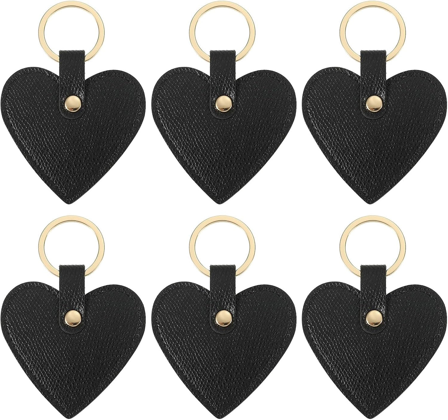 Heart Leather Keychain - Cute Valentine's Day Wedding Party Favors Black V1259-DP01-A-5263