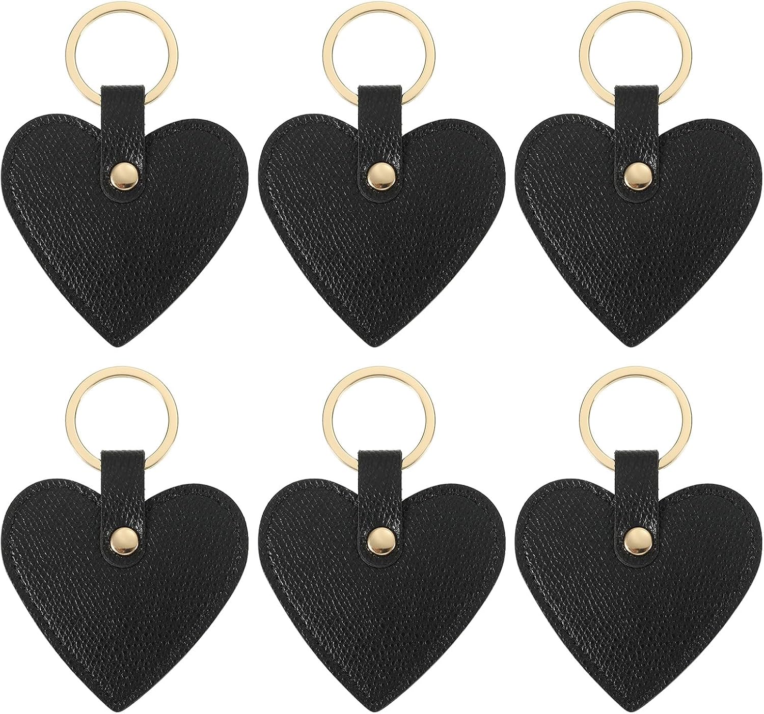 Heart Leather Keychain - Cute Valentine's Day Wedding Party Favors Black V1259-DP01-A-5263