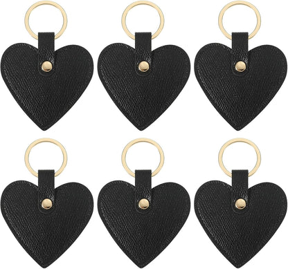 Heart Leather Keychain - Cute Valentine's Day Wedding Party Favors Black V1259-DP01-A-5263