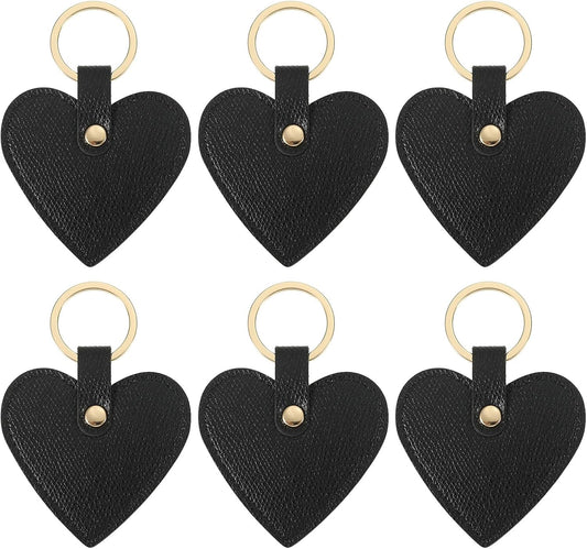 Heart Leather Keychain - Cute Valentine's Day Wedding Party Favors Black V1259-DP01-A-5263