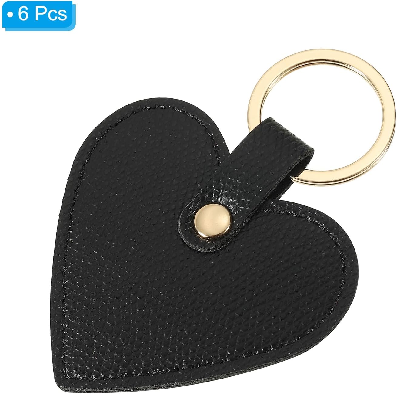 Heart Leather Keychain - Cute Valentine's Day Wedding Party Favors Black V1259-DP01-A-5263