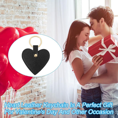 Heart Leather Keychain - Cute Valentine's Day Wedding Party Favors Black V1259-DP01-A-5263