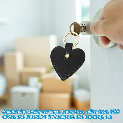 Heart Leather Keychain - Cute Valentine's Day Wedding Party Favors Black V1259-DP01-A-5263