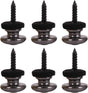 6 Pieces Mushrooms Head Guitar Strap Buttons Locks Chrome (Black) Black V1259-DP01-A-527