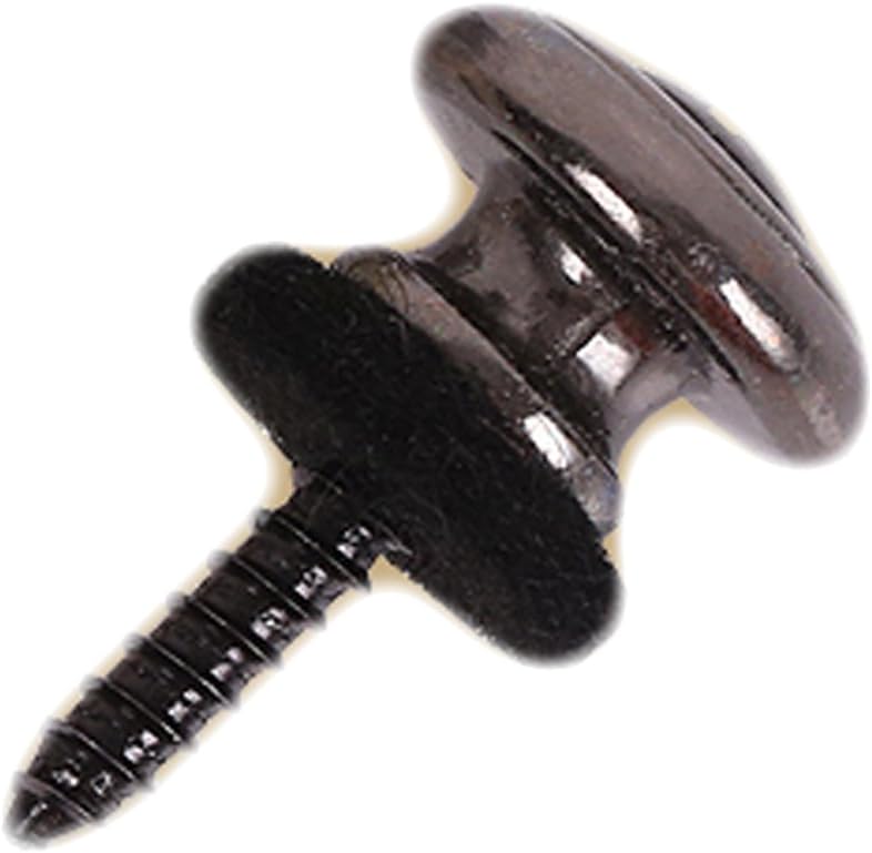 6 Pieces Mushrooms Head Guitar Strap Buttons Locks Chrome (Black) Black V1259-DP01-A-527