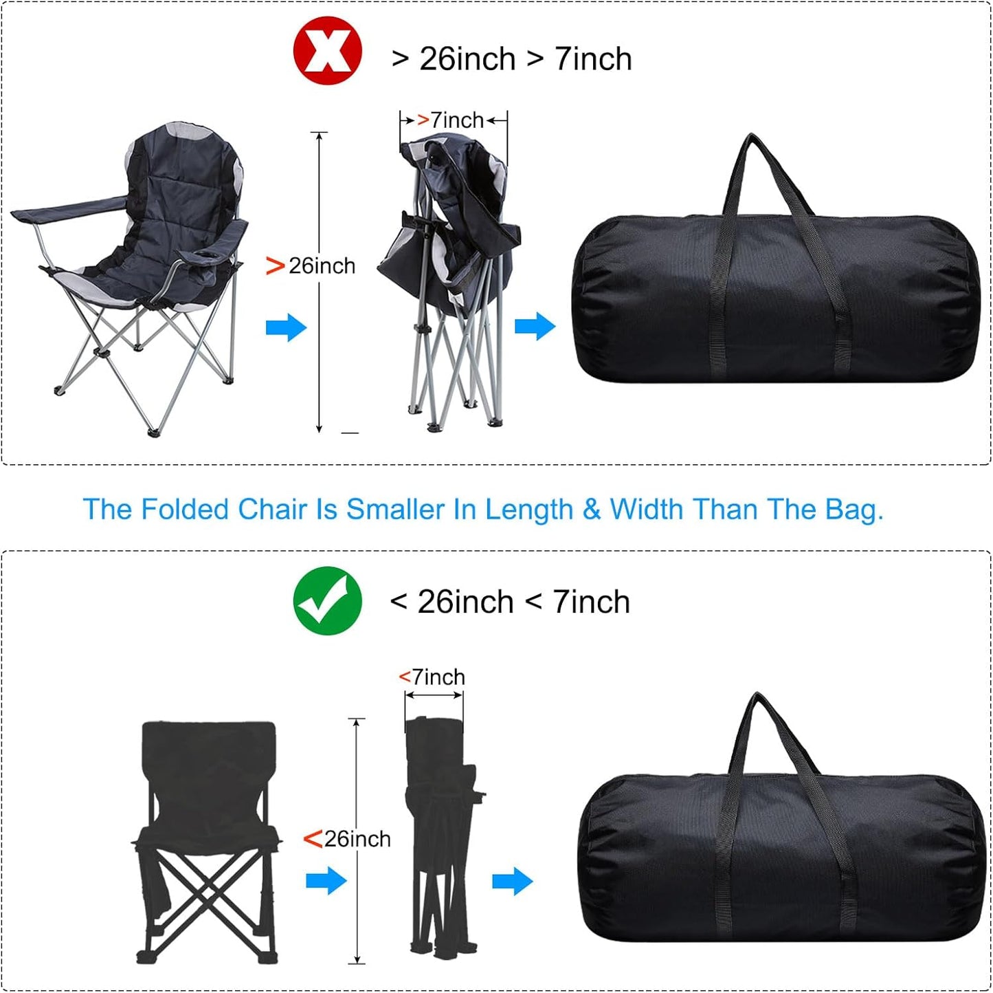 Folding Camping Chair Replacement Bag 47.2" x 5.5", Portable Storage Tent with Handle Strap for Outdoor V1259-DP01-A-5274