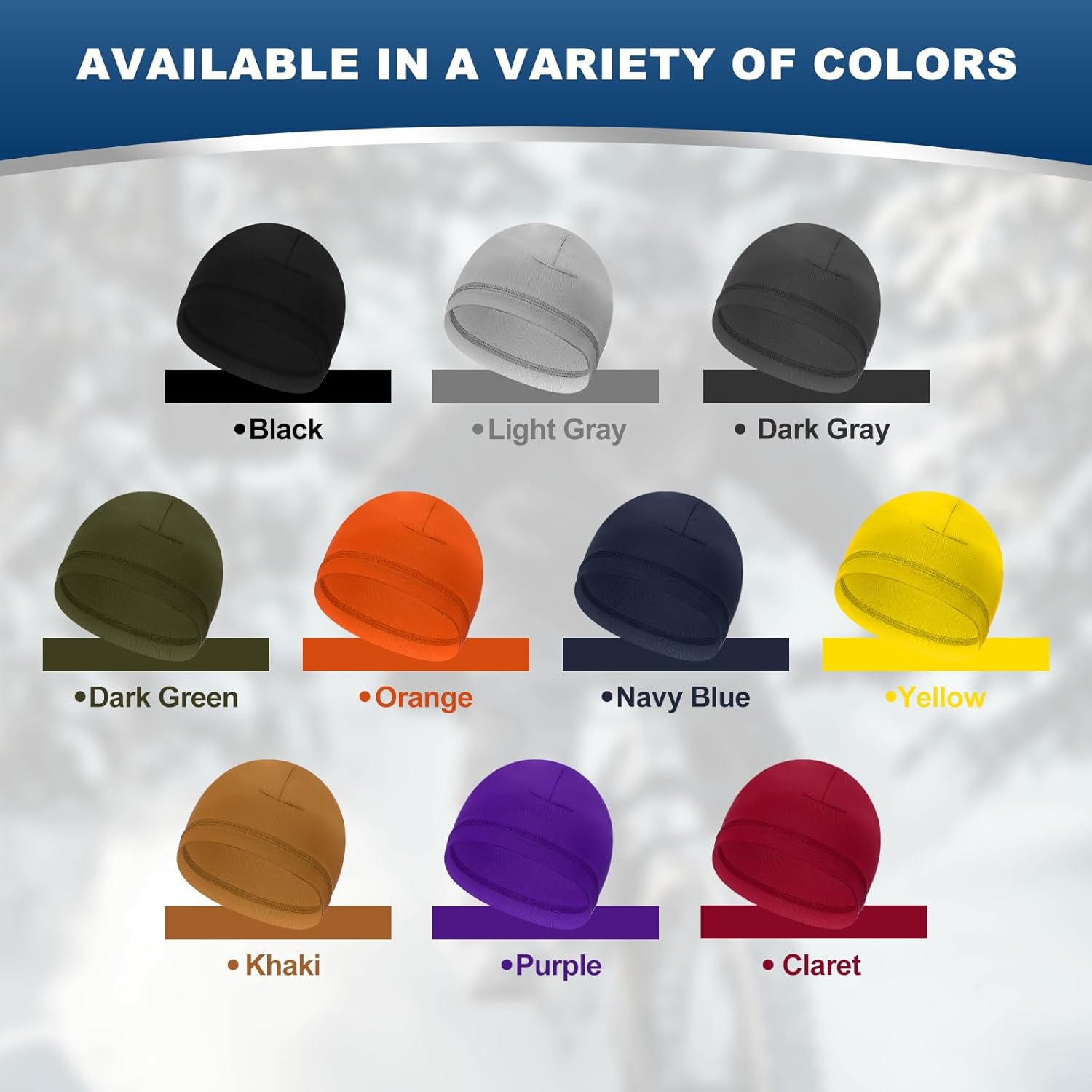 Helmet Liner Skull Cap for Men, Sweat Wicking Hats Stretchy Under Helmets Caps Orange - V1259-DP01-A-5278