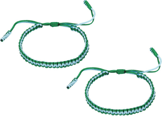 2pcs Handmade Braided String Bracelets for Couple, Adjustable Rope Matching Tibetan Lucky Protection V1259-DP01-A-5287