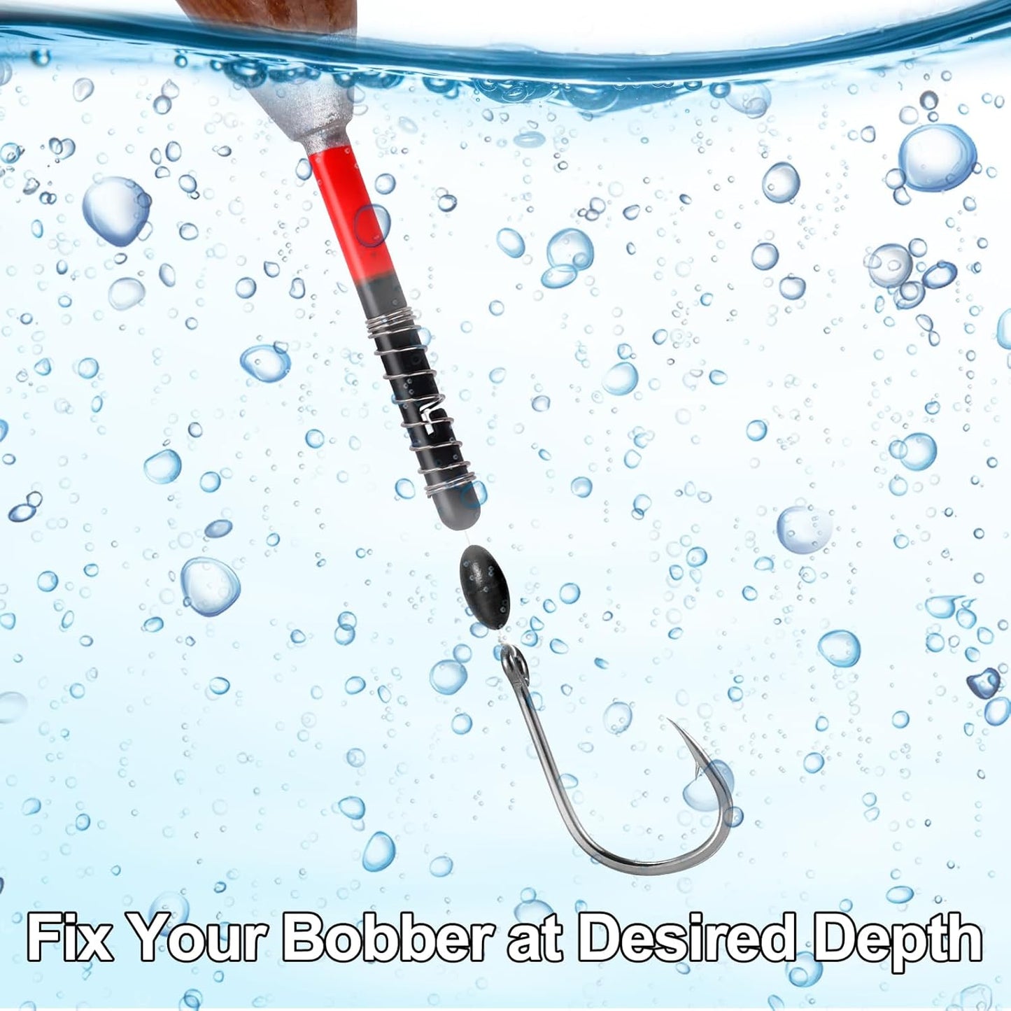 1200pcs Fishing Rubber Bobber Stoppers 6 in 1 Float Sinker Stops Black Oval Cylinder for Line Shape M(4-8LB V1259-DP01-A-5323