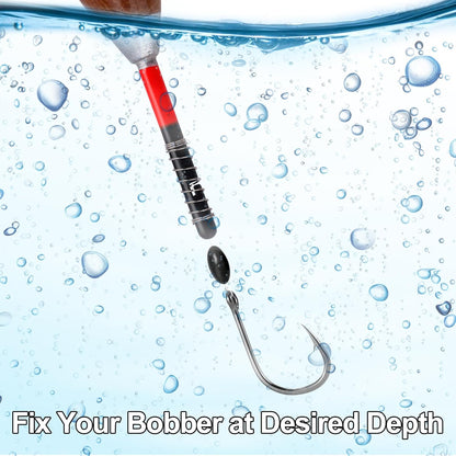 1200pcs Fishing Rubber Bobber Stoppers 6 in 1 Float Sinker Stops Black Oval Cylinder for Line Shape M(4-8LB V1259-DP01-A-5323