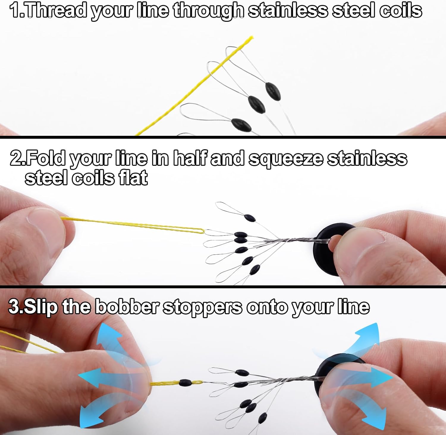 1200pcs Fishing Rubber Bobber Stoppers 6 in 1 Float Sinker Stops Black Oval Cylinder for Line Shape M(4-8LB V1259-DP01-A-5323