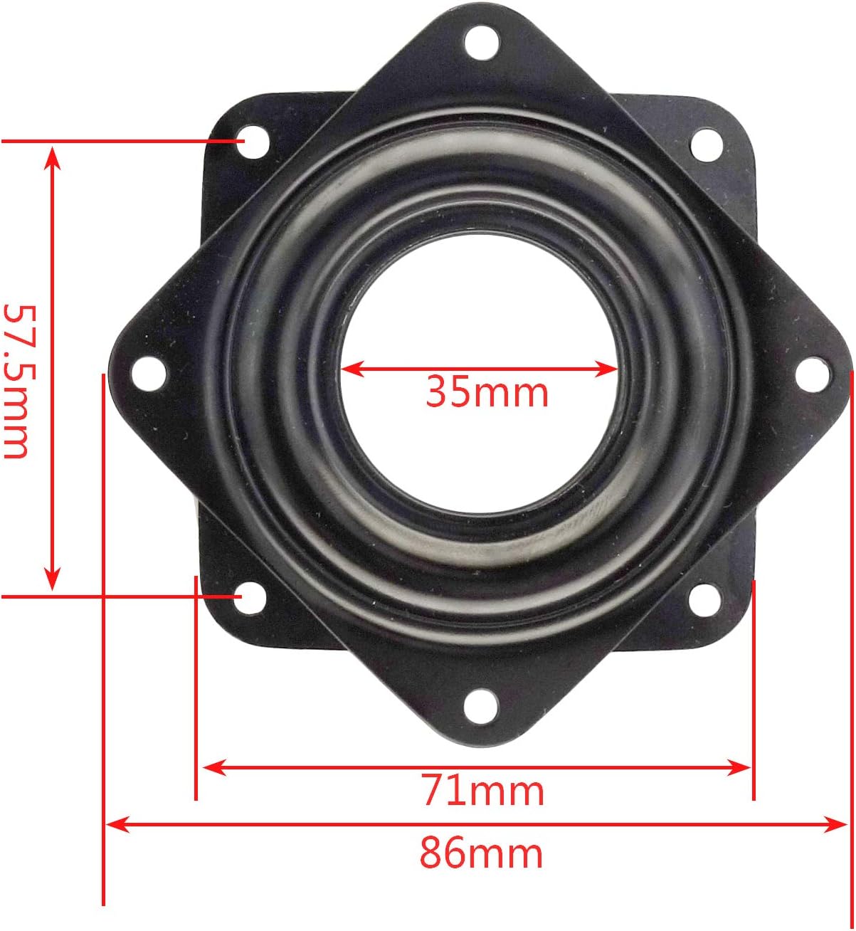 4 Pack 2.8 Inches Lazy Susan Turntable, 5/16 Inch Thick & 100 LB Capacity,Black V1259-DP01-A-533