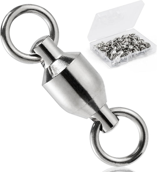 20 Pack Fishing Swivels, Ball Bearing Swivels Tackles, Copper Stainless Steel Solid Rings High Strength V1259-DP01-A-5345
